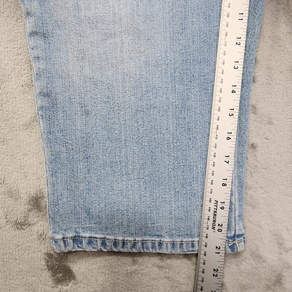 St Johns Bay Jeans Womens Size 16 Blue High Rise Capri Slim Leg Stretch Denim - Picture 9 of 11